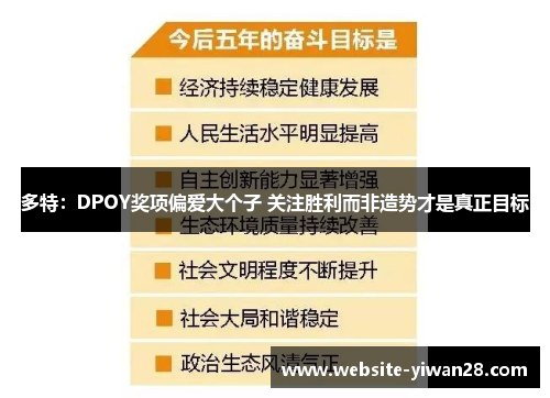 多特：DPOY奖项偏爱大个子 关注胜利而非造势才是真正目标
