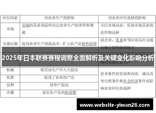 2025年日本联赛赛程调整全面解析及关键变化影响分析