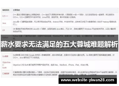 薪水要求无法满足的五大蓉城难题解析